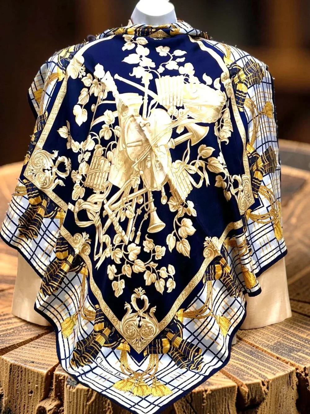 Christian Dior Pour  Silk Scarf Satin 35